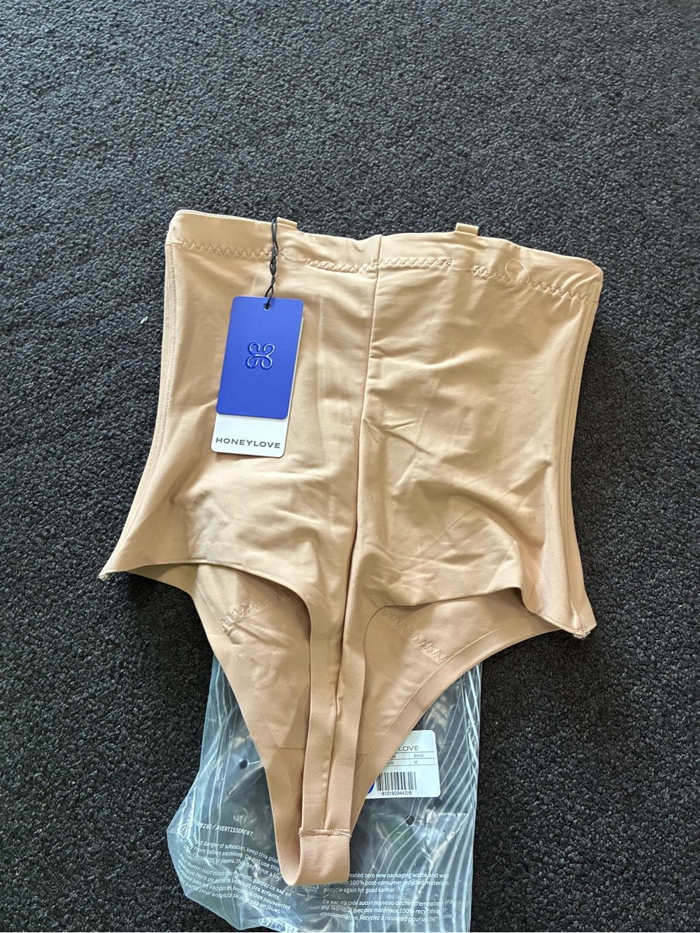 Women’s Honeylove Superpower Thong New SZ Med Sand NWT